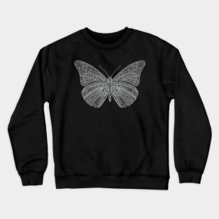 Butterfly design created using line art - white version Crewneck Sweatshirt